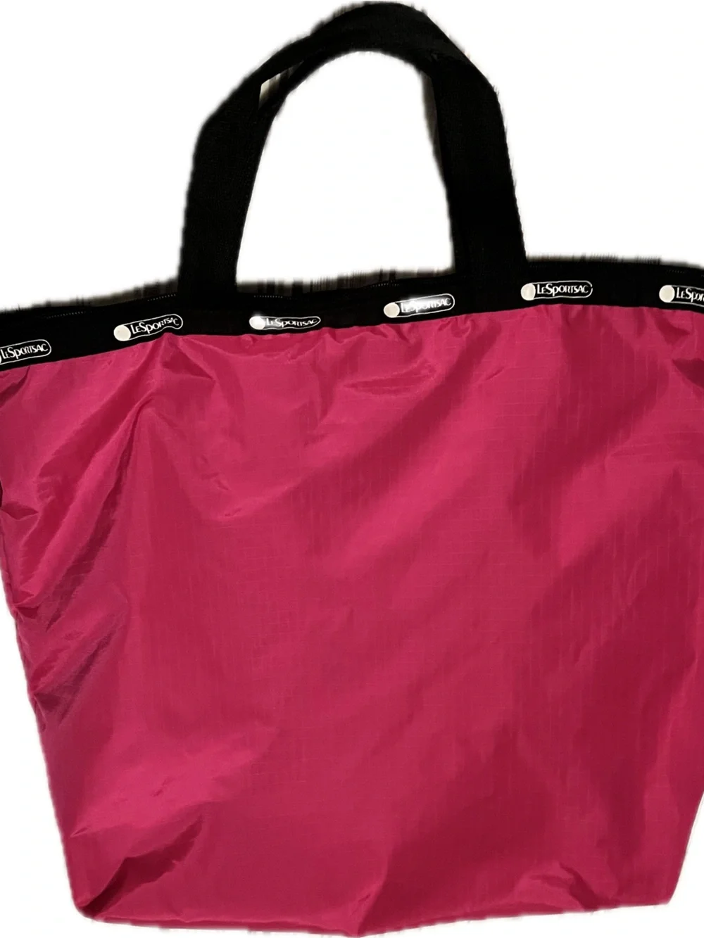 Lesportsac Hot Pink Easy Carry Tote with Black Trim